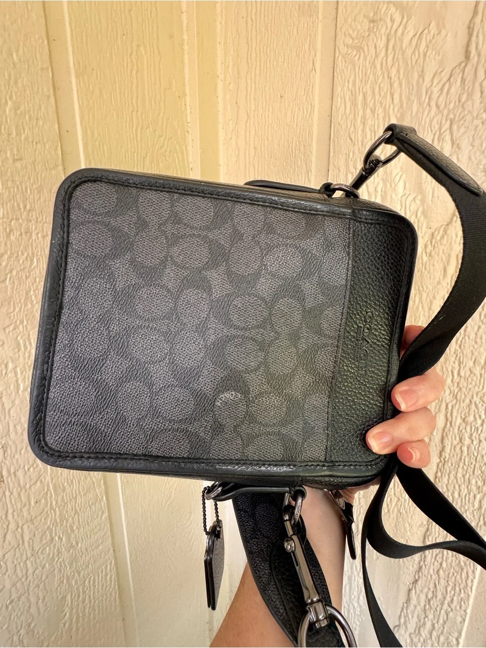Coach Sullivan Black Signature Canvas Crossbody Bag